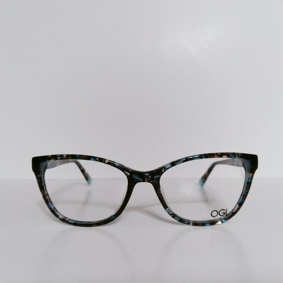 Womens OGI Designer Cat Eyeglasses Frames And Case 52-17-140 Never Worn - Picture 1 of 7